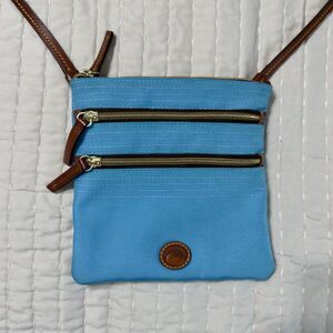 Dooney & Bourke Blue Nylon North South Triple Zip Women's Crossbody Purse